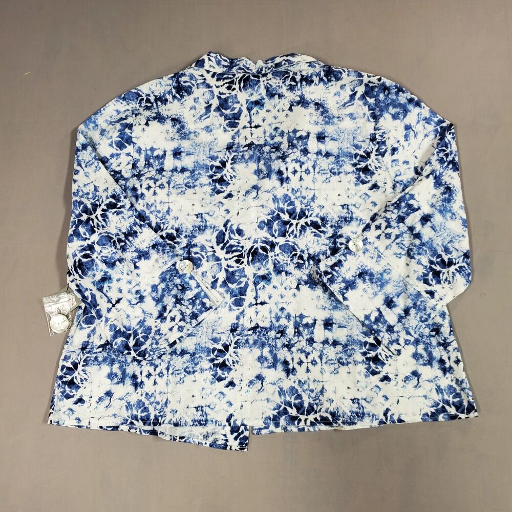 NWT Habitat Clothes to Live In Easy Linen Batik Shirt Womans Size L Linen Blend - Picture 10 of 10